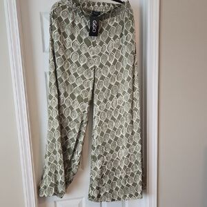 GGO Olive Patterned Wide Leg Pants
